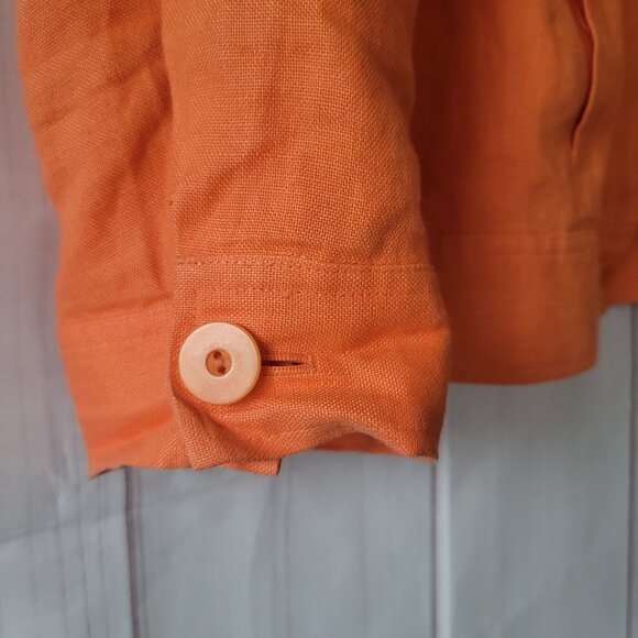 Talbots 100% Irish Linen Orange Button-Down Lightweight Jacket, Women’s 24W EUC - Picture 3 of 10
